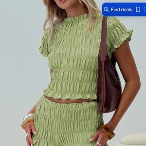 Most Wanted Shirred Set Green
